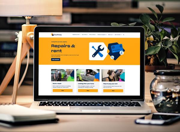 Laptop with Southway Housing website